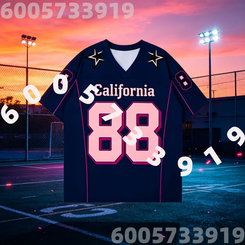 2026 Couple Outfits NO.88 Fashion Personality Print V-Neck Short Sleeve T-Shirt Summer Graphic Tops Men's Sport Family Kids Tees