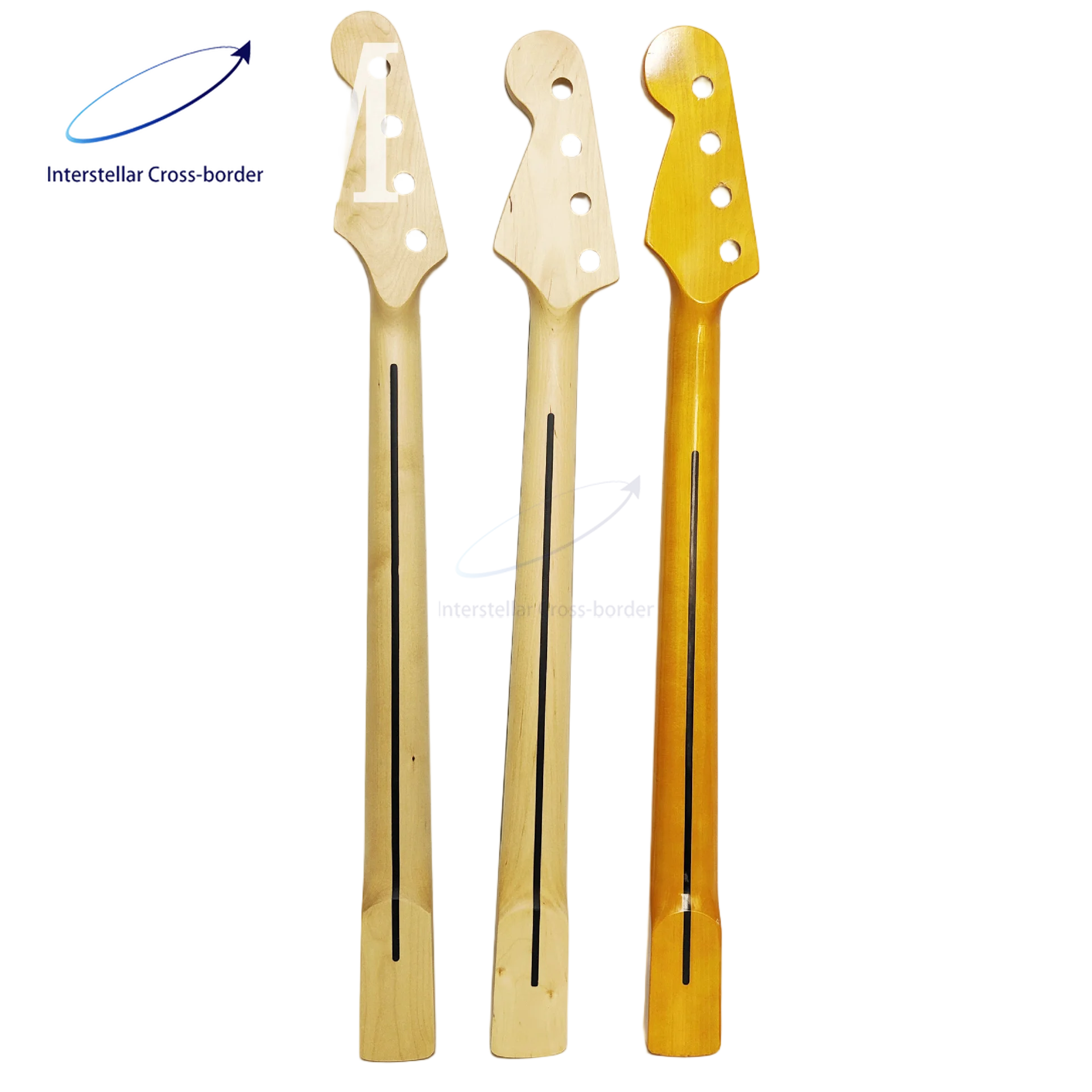 Compatible Electric Bass Neck PB 21 Frets Maple Wood Finished Handle 3 Colors Easy Install Stable Structure Smooth Frets