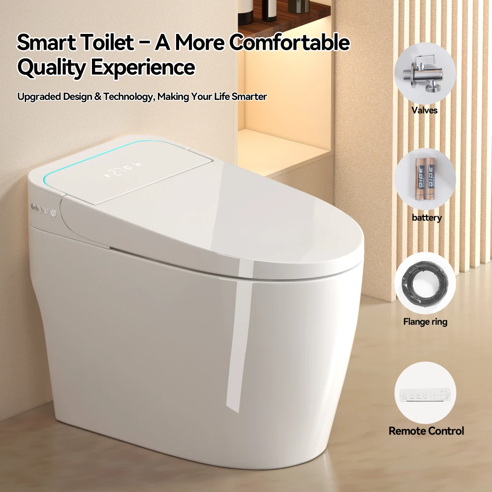 Unique Smart Toile, One Piece Toilet with Bidet Built In,Intelligent Toilet Auto Open/Close Seat. Bidet toilet with Dryer and Warm Water.Gray