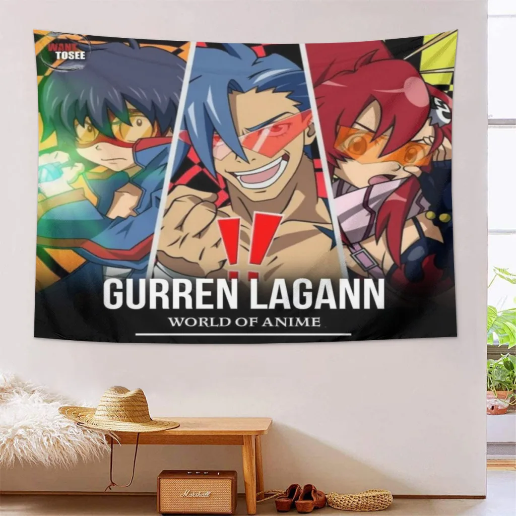 Tengen Toppa Gurren-Lagann Tapestries   Room Decoration Items Home Décor Bedroom Wall Decorating Cloth