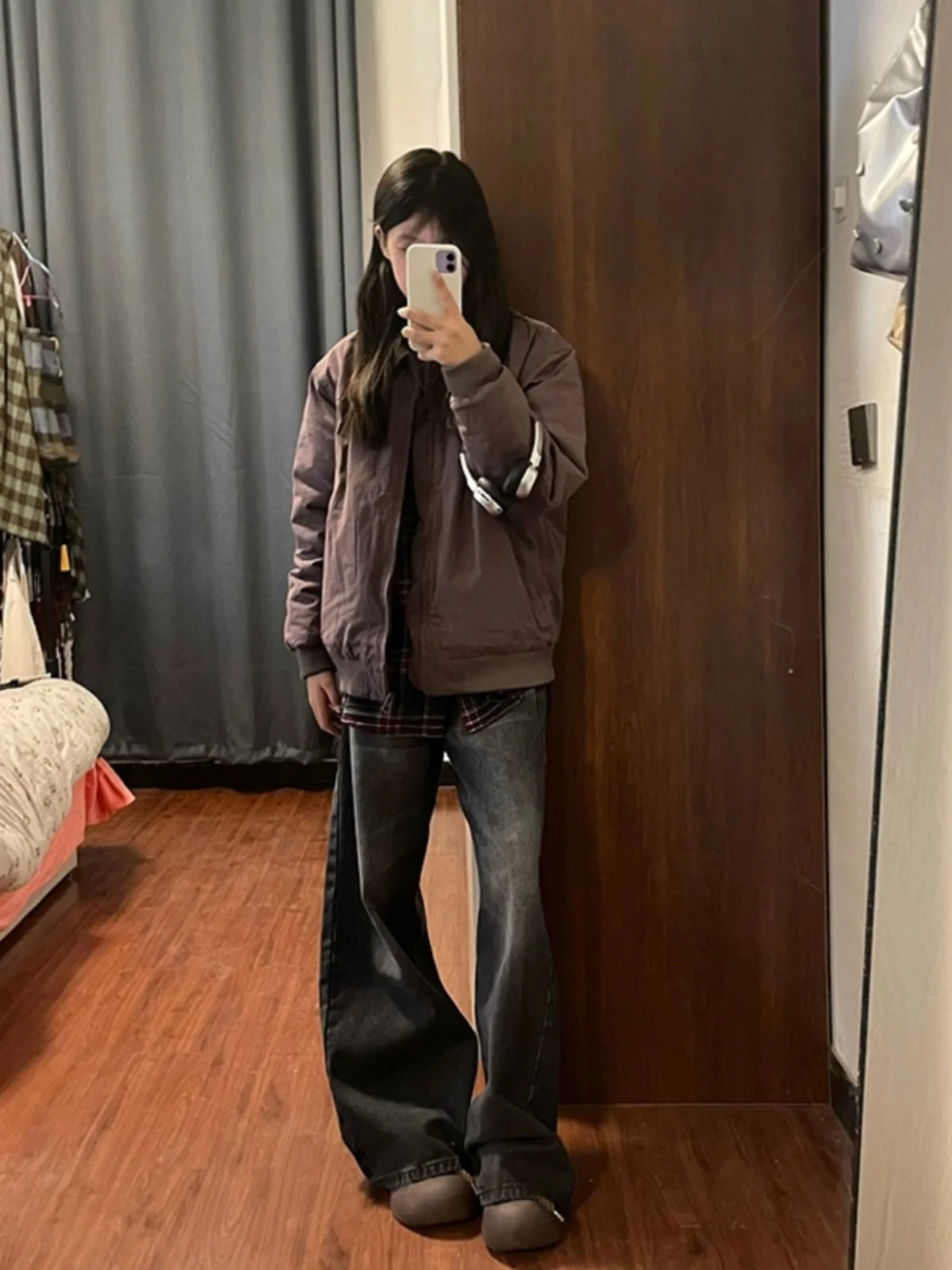 

2024 New Vintage American Retro Men's Straight Leg Jeans Floor-Length Wide Leg Pants Trendy High Waist Zipper Closure Jeans