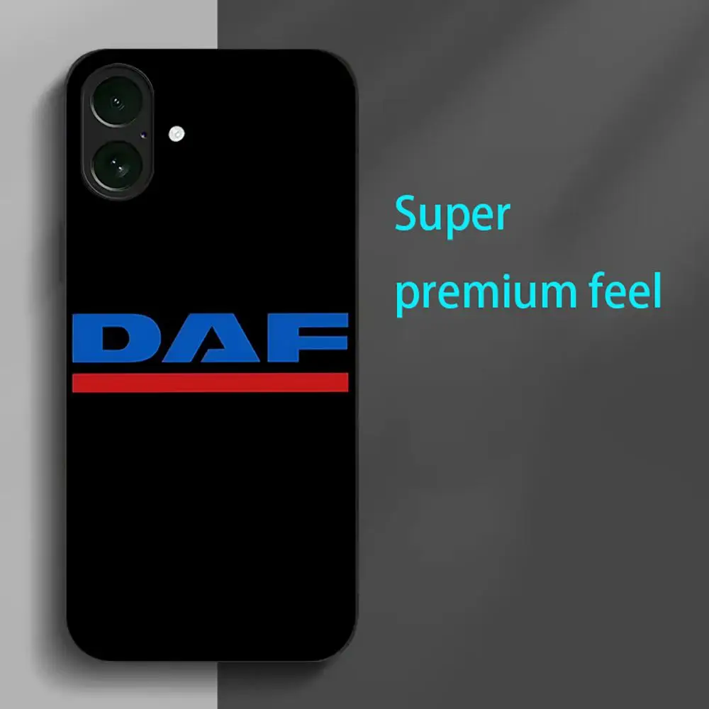 Brand Truck D-Daf Logo Cool Phone Case For iPhone 16 15 14 13 12 11 X XR XS 8 Plus Mini Pro Max Soft black Shockproof Cover