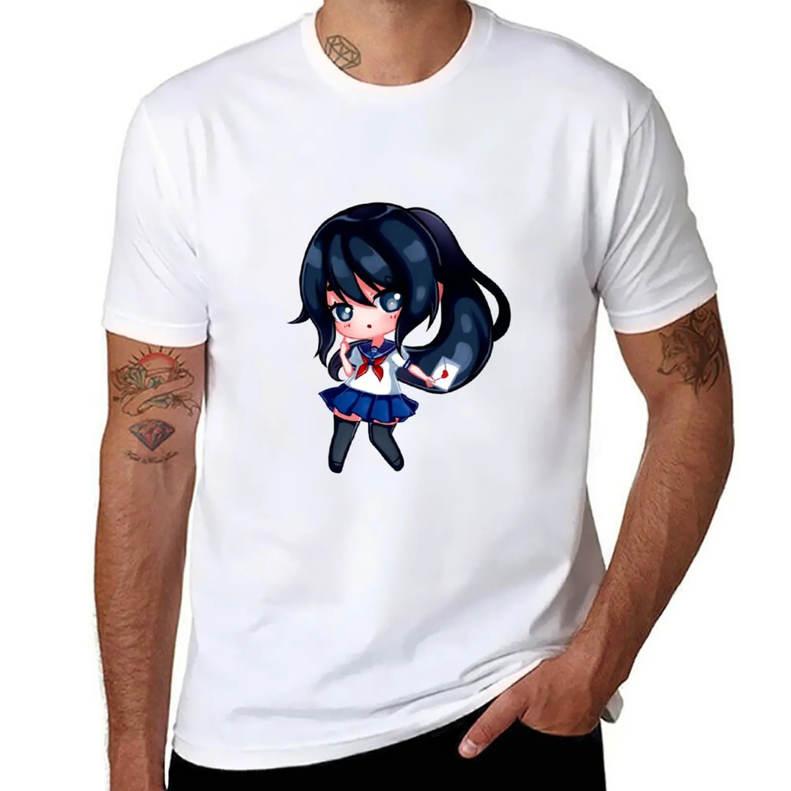 New Yandere-chan T-Shirt summer clothes oversized t shirts t shirt man graphic t shirts mens vintage t shirts