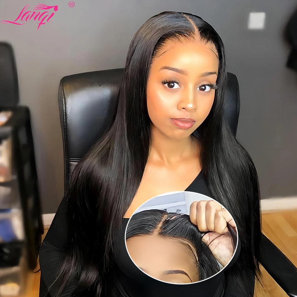 Glueless Wig Human Hair Ready To Wear Straight 4x4 Lace Closure Remy Human Hair Wig for Women Pre-Bleache 13x4 Lace Frontal Wig