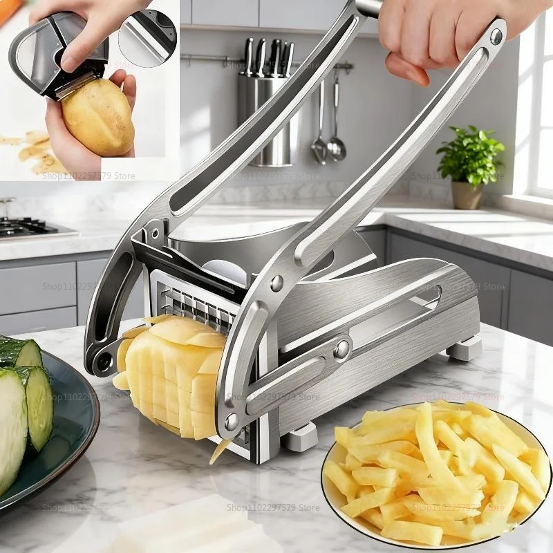 Cortador de patatas de acero inoxidable, cortador de verduras multifuncional, corte rápido, cortador Manual de alimentos, cortador de verduras de cocina