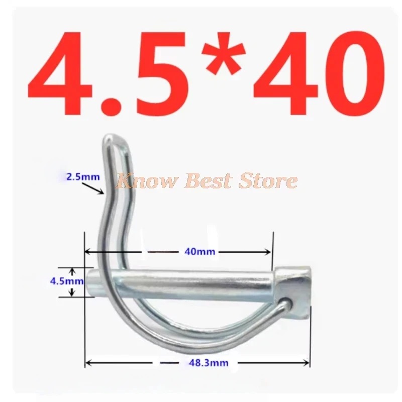 Pair M4.5 M8 M10 M11 Steel Safety Pin Quick Release Fastener with Clip Trailer Carriage Bike RV D Pin M Nail 2/4/5pcs