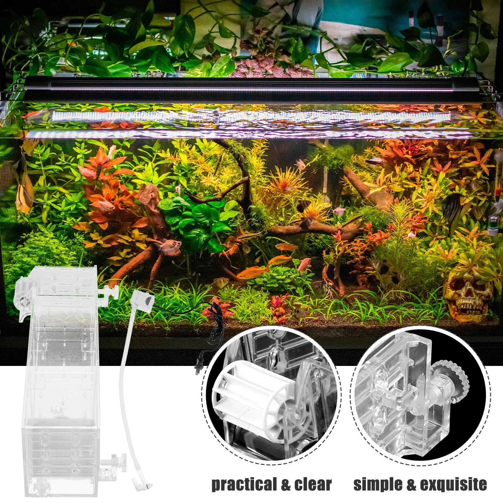 

Комплект: Подвесной акриловый фильтр-бокс для аквариума, прозрачный, для очистки воды и подачи кислорода