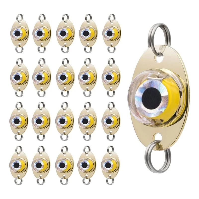 abkv-魚用ルアーランプ-led水中釣り用ルアー、20個入り、ledライト付きベイトフラッシャー