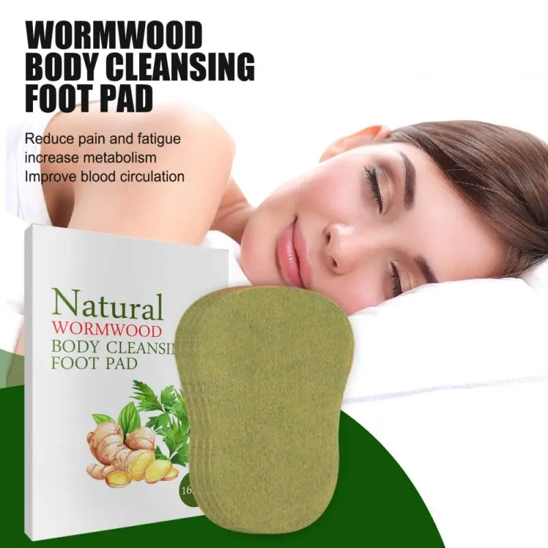 16Pcs Wormwood Detox Foot Patch Cleansing Toxins Foot Patches Adhesive Detox Foot Pads for Leg Health Cleansing Foot Care Pads