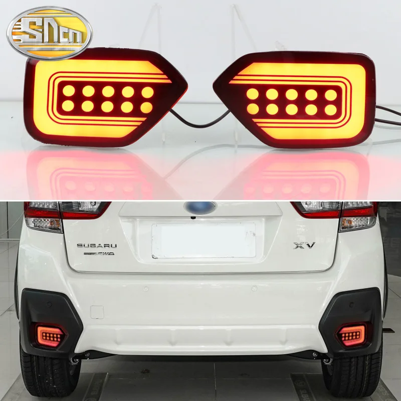 

2PCS For Subaru XV 2018-2023 3-in-1 Functions 12V LED Bumper Light Rear Fog Lamp Brake Light Dynamic Turn Signal Reflector