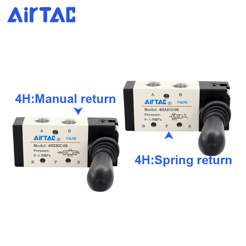 AirTAC Original 4H210-08 4H310-10 4HA310-15 4H230C-08 4HA330C-15 Válvula de control de retorno manual de aire Válvula de palanca manual neumática