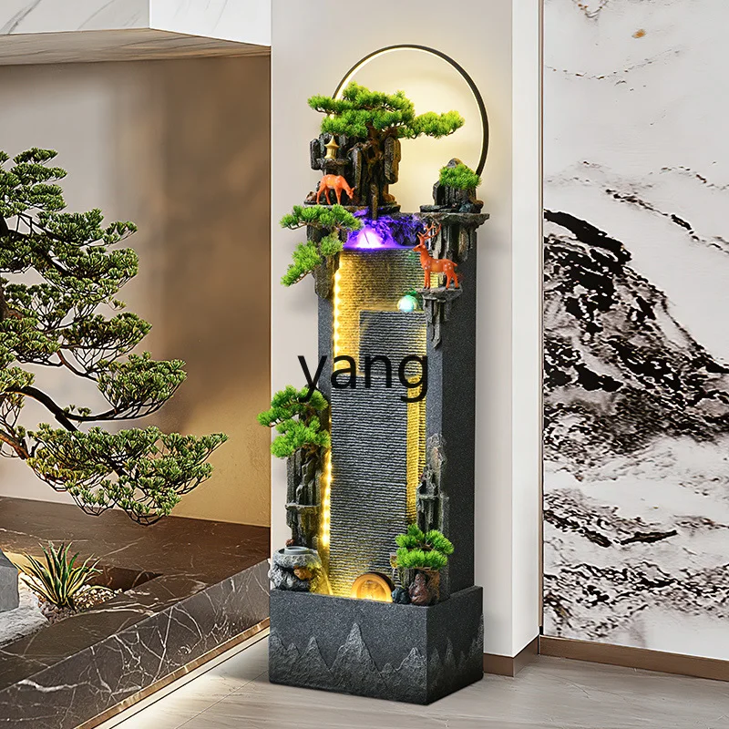 LH rockery landscaping lighting water curtain wall Chinese flowing water ornament hotel landscape home decoration