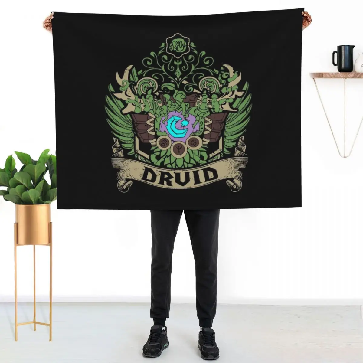 DRUID - ELITE EDITION Throw Blanket Moving Bed linens Personalized Gift christmas gifts Flannel Fabric Camping Blankets