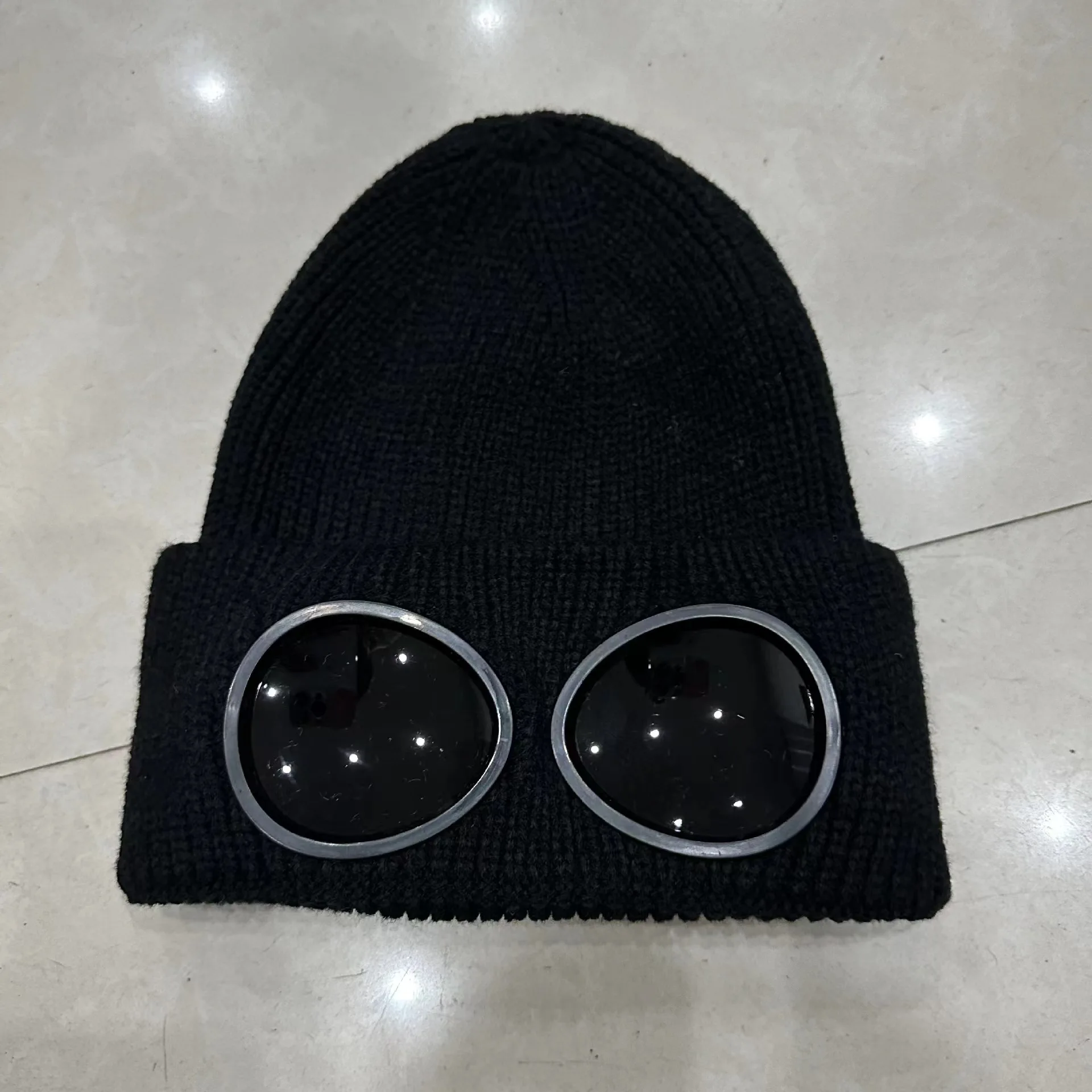 Stretchy Winter Hat Glasses Knitted Hat Windproof Winter Beanie Elastic Soft Warm Anti-slip Ear Protection Unisex Bomber Hat