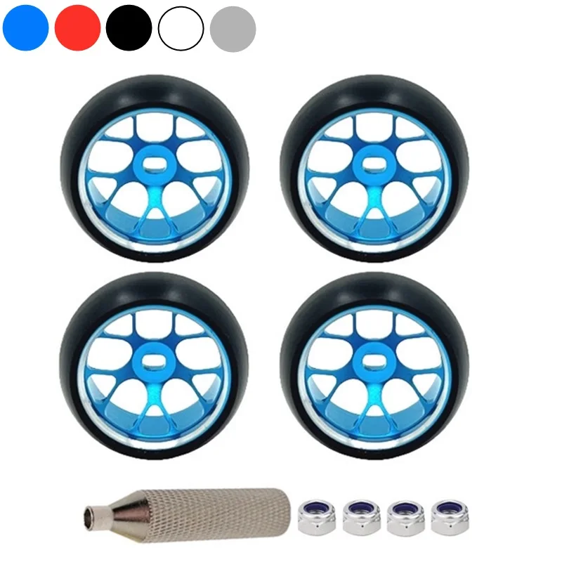 

1.5 Degrees Hard Plastic Drift Tires Metal Wheel Rim for Wltoys 284131 K969 K989 P929 Kyosho Mini-Z 1/28 RC Car Upgrades Parts