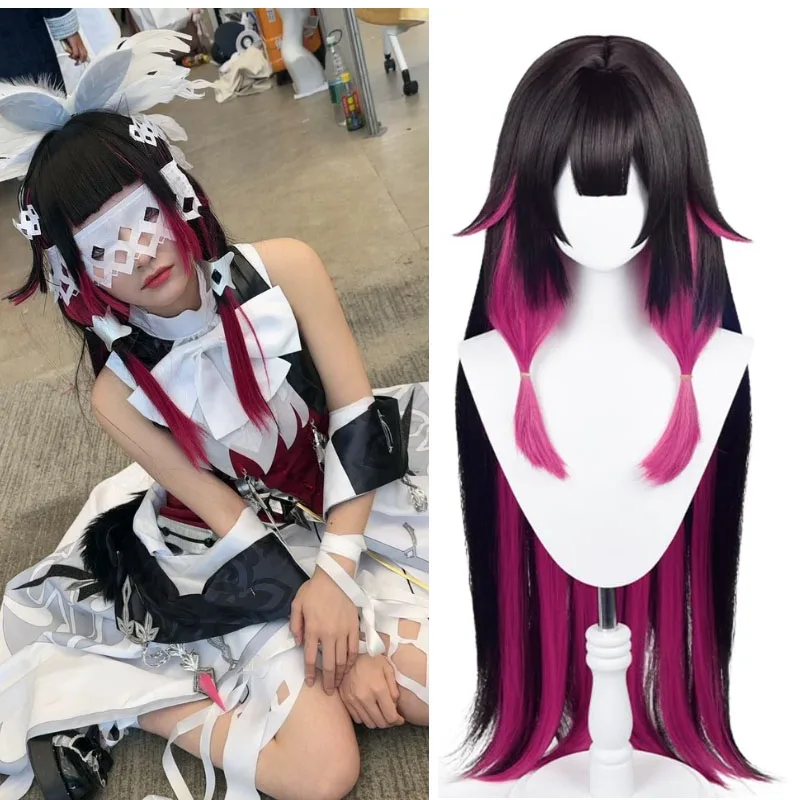 

Anime Cosplay Wig Genshin Impact Wig with Two Wig Caps for Halloween Carnival Party Damselette Colombina Cos Outfits