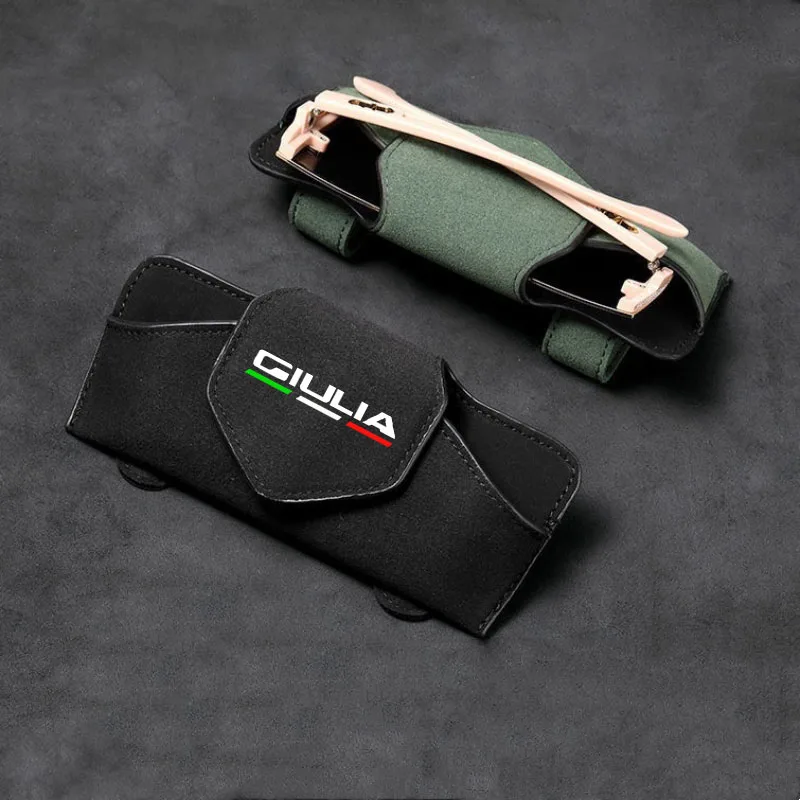 

Car Glasses Holder Decoration Case Cover Eyeglass Sun Glasses Storage for Alfa Romeo GIULIA Car Accessories