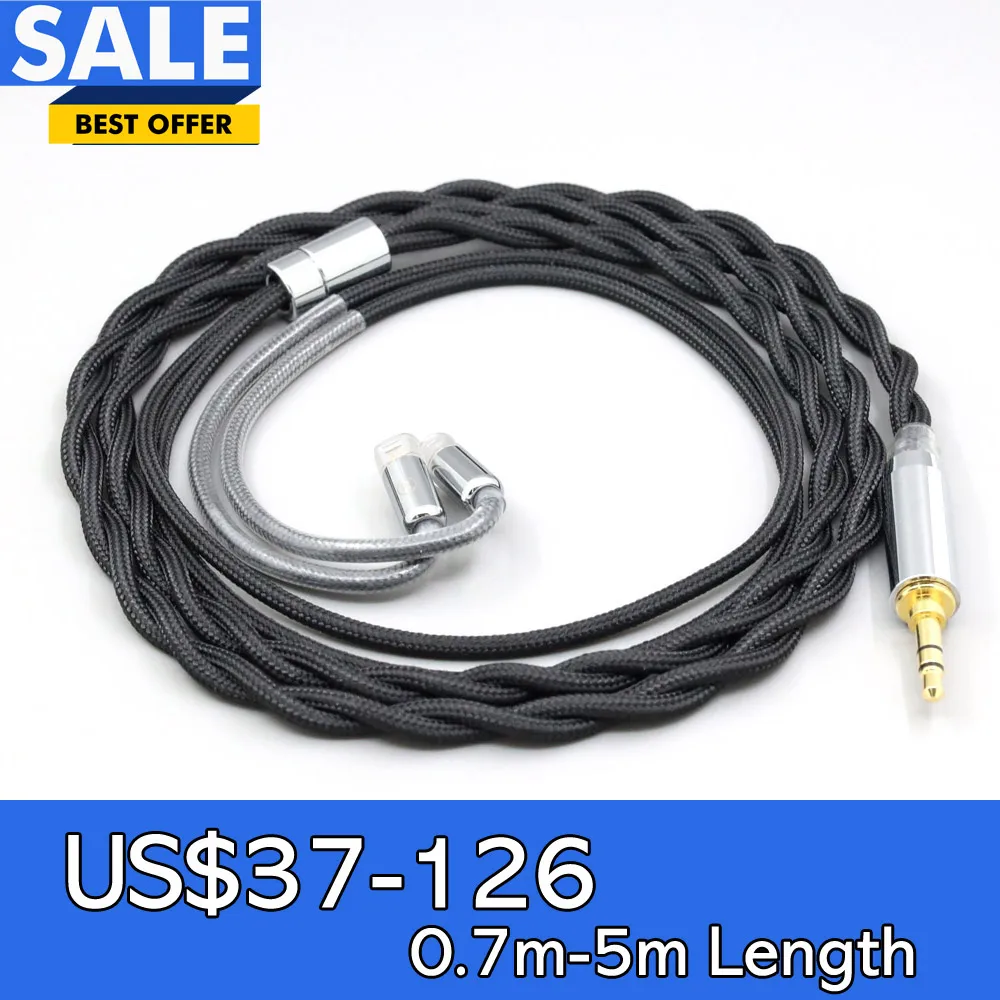 

Nylon 99% Pure Silver Palladium Graphene Gold Shield Cable For Sennheiser IE8 IE8i IE80 IE80s Metal Pin LN008316