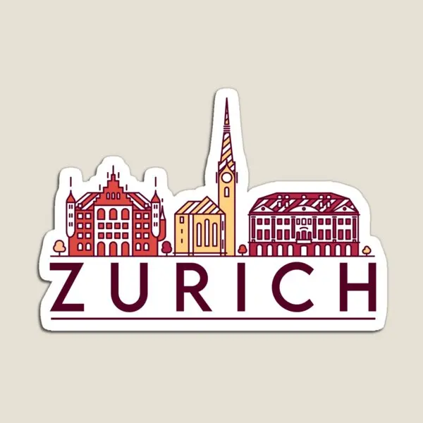 زيورخ سيتي سكيب مغناطيس المنزل للثلاجة المنظم لعبة لطيف الطفل الأطفال الثلاجة الملونة حامل مغناطيسي ملصقات الاطفال