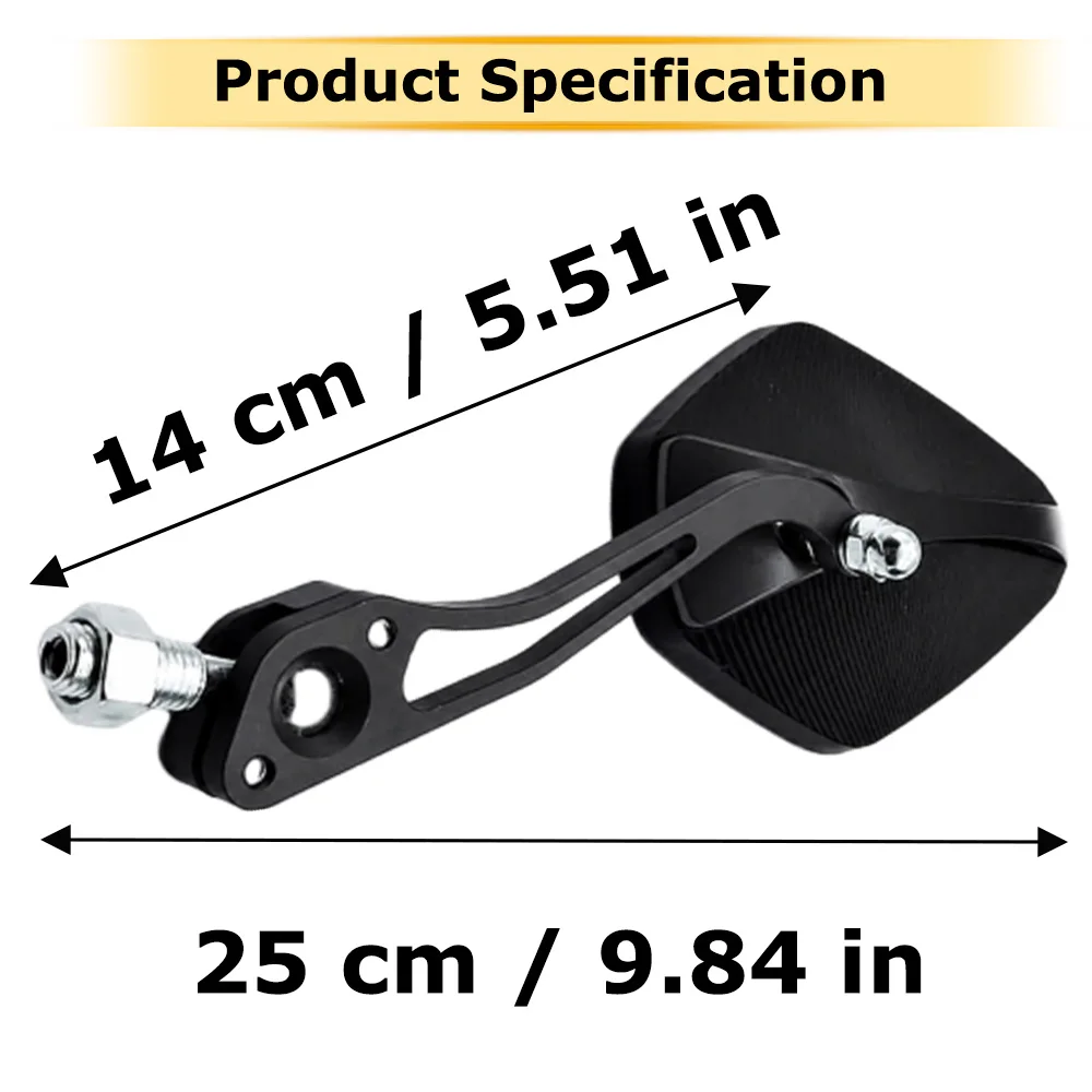 1 Pair Adjustable Transparent Motorcycle Handlebar Rearview Reflector Side Mirrors Fit For Chopper Cruiser Bobber