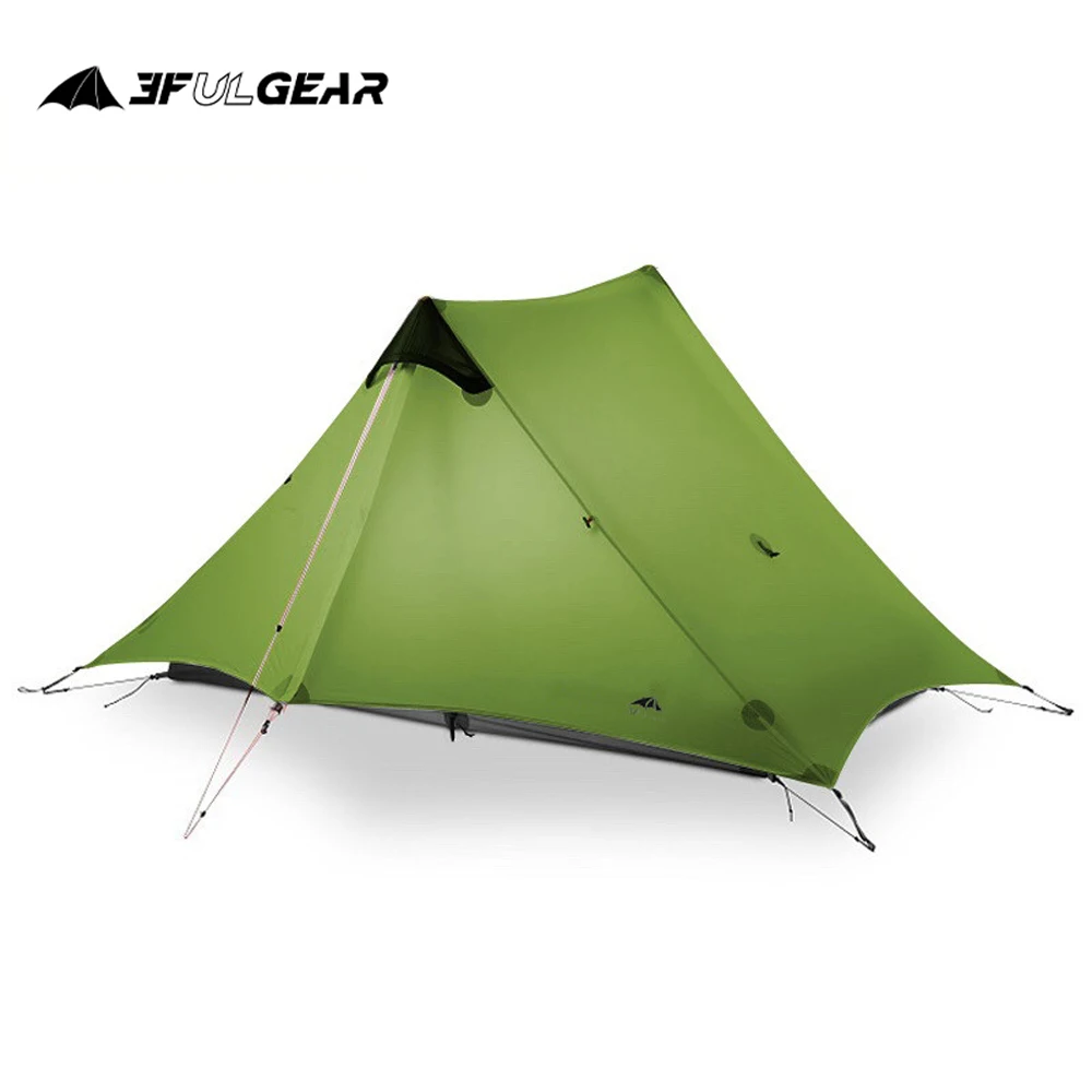 

3F UL GEAR LanShan 2 Person Tent Ultralight Outdoor Mountaineering Hiking Fishing Camping 3/4 Season 15D Silnylon Rodless Tent