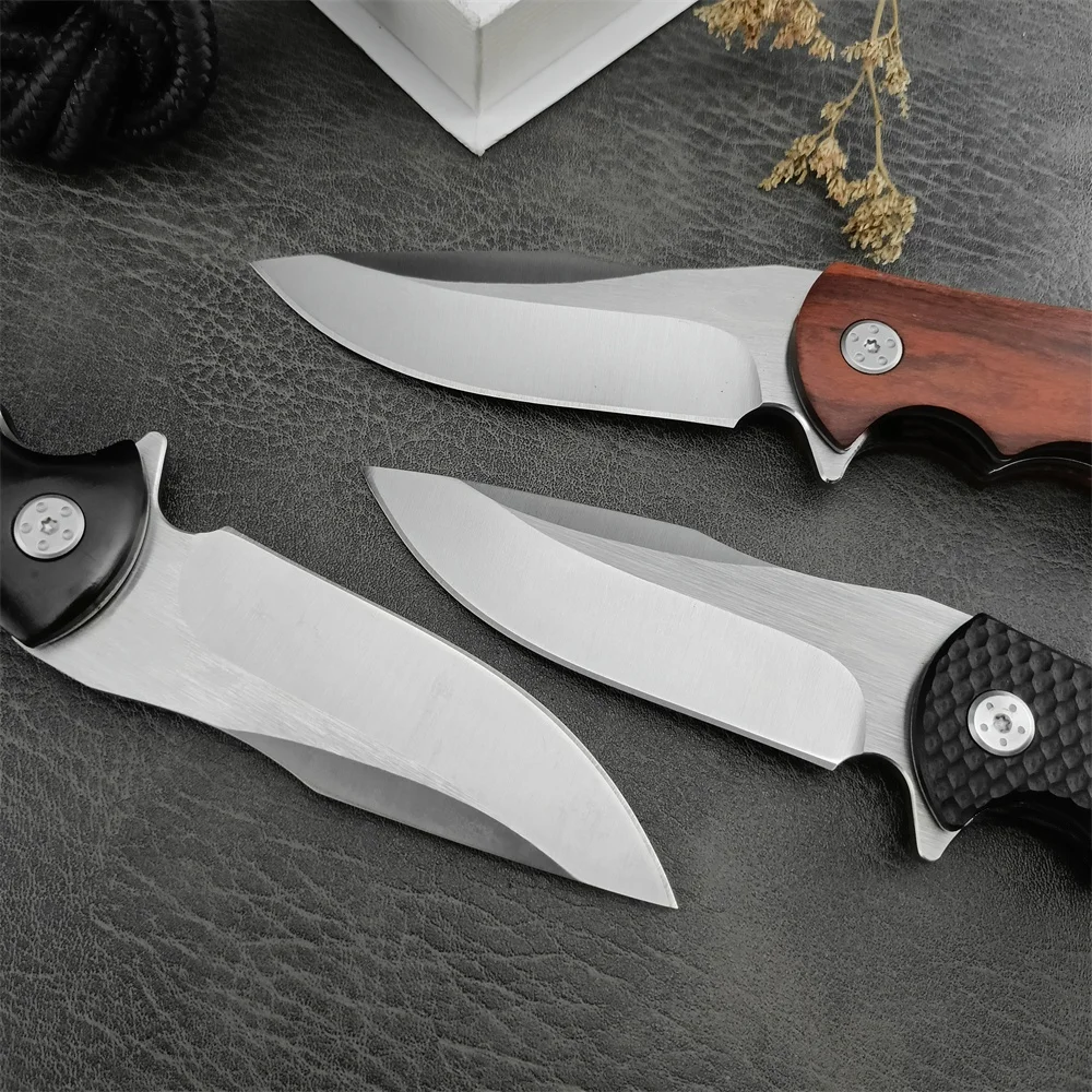 0606 Limited Bearing Flipper Pocket Folding Knife D2 Blade Sandalwood / G10 Handle Rescue Hunting Tactical Knife Combat EDC Tool