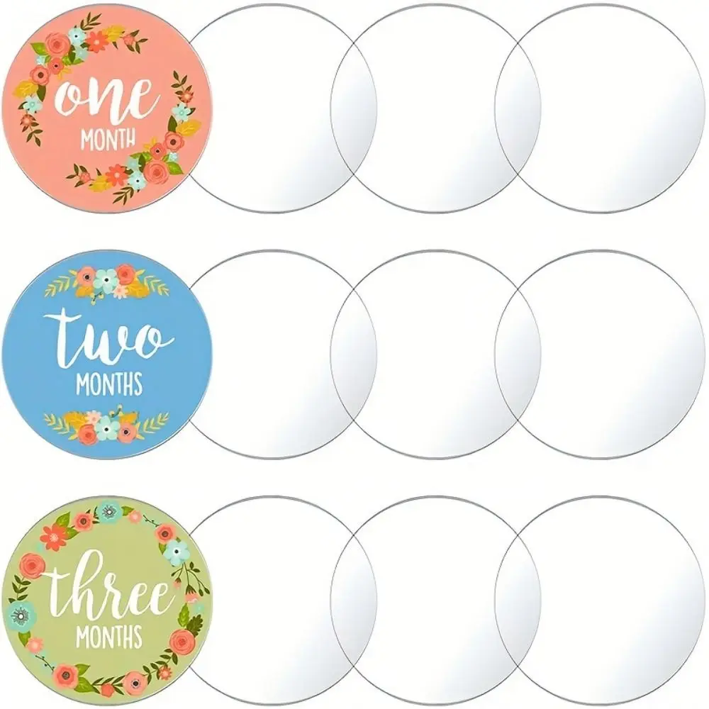 10Pcs PMMA Board Clear Acrylic Circle Discs DIY Craft Display Erasable Round Blank Plate Reusable Drawing Round Painting Panel