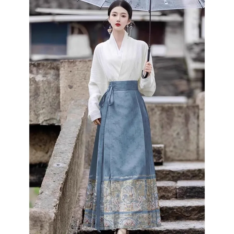 

Ming Hanfu Women's Horse Dress New Chinese Ancient Clothing National Style Suit