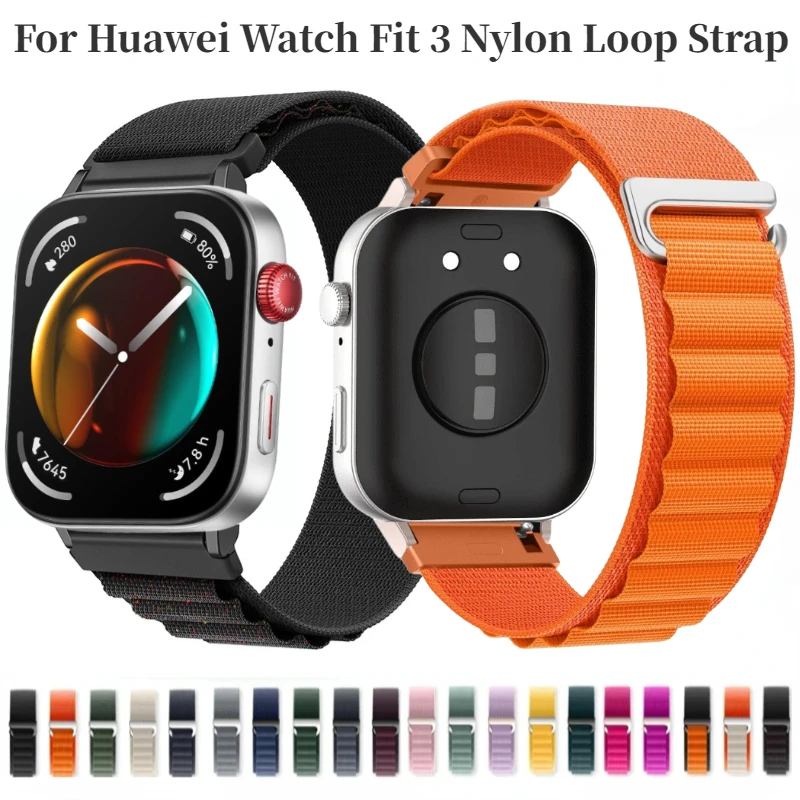 Alpine Nylon Strap for Huawei Watch Fit 3 Breathable Woven Bracelet Replacement Wristband for Huawei Fit 3 Correa Accesorios