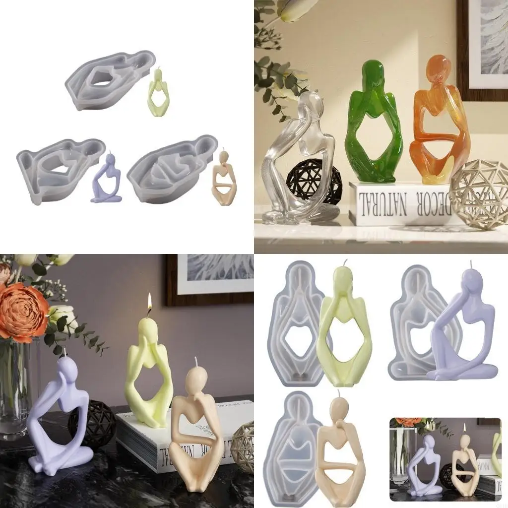 

Epoxy Handmade Soap Mold European Thinking Portrait Decor Candle Mold for DIY Decoration Making Soap Candle Melt Clay