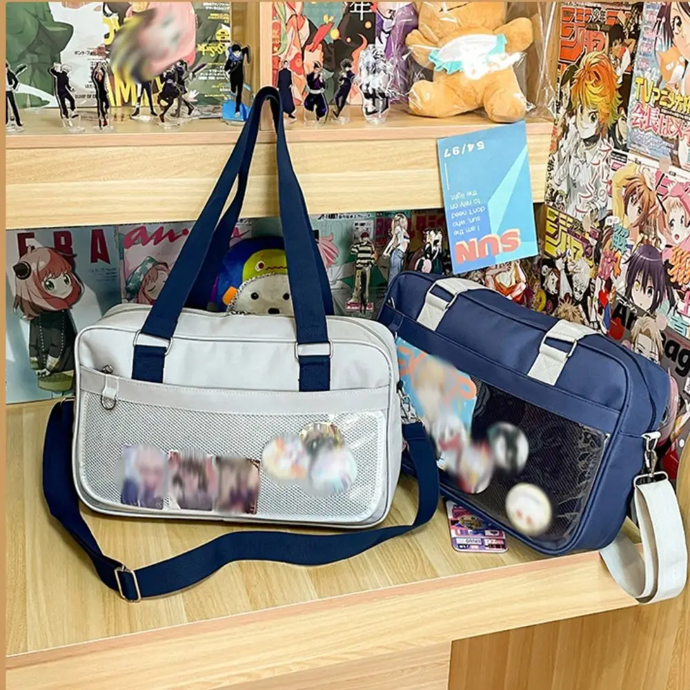 

Zipper Bag JK Uniform Itabag Ox Cloth Japanese Preppy Style Transparent Bags Cotton Doll Bag Harajuku Shoulder Bag
