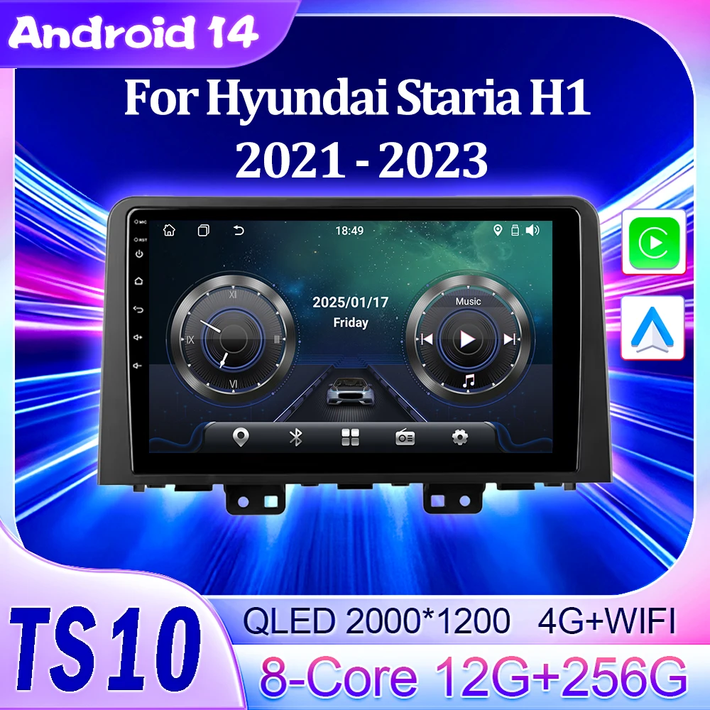 

2Din Android 14 Autoradio Car Radio Multimedia Player For Hyundai Staria H1 2021 - 2023 GPS Navigation Carplay Stereo 5G Wifi