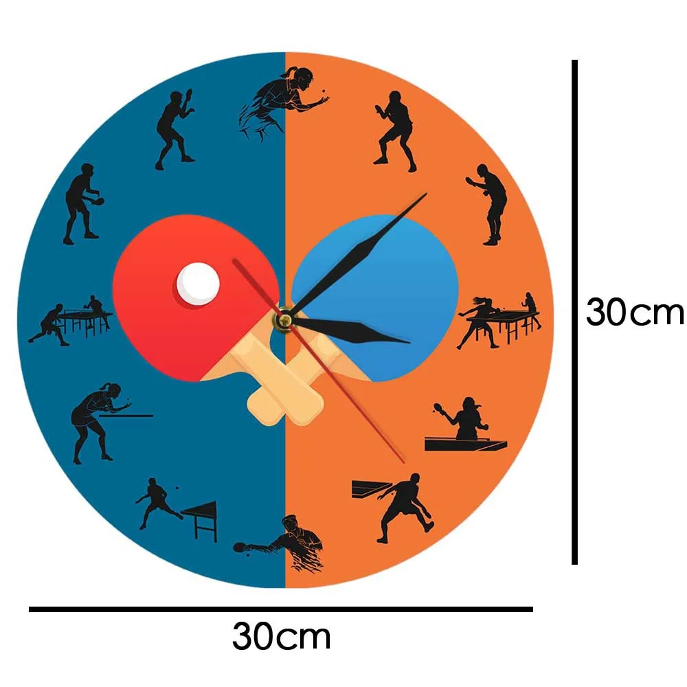 Ping Pong Wall Clock Silent Table Tennis Sports Hanging Clocks Creative Acrylic Watch for Games Room Decor Player Gift