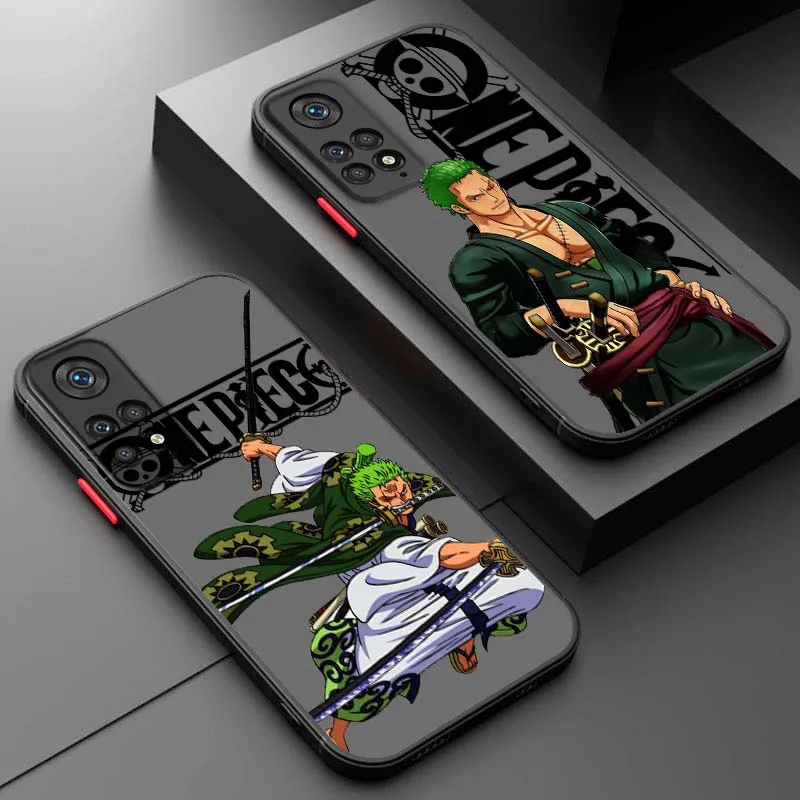 Чехол Anime O-One Piece Cool Zorro для Xiaomi Redmi Note 14 13 12 11 10 9 11S Pro Plus 4G 5G, матовый полупрозрачный чехол для телефона