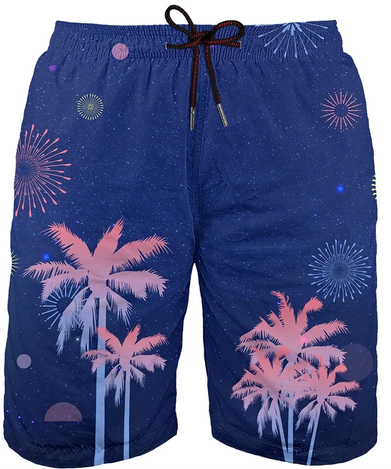 Calções florais para homens, pintura 3D estampada, calção de banho, maiô arte da praia, roupa de banho masculina, verão