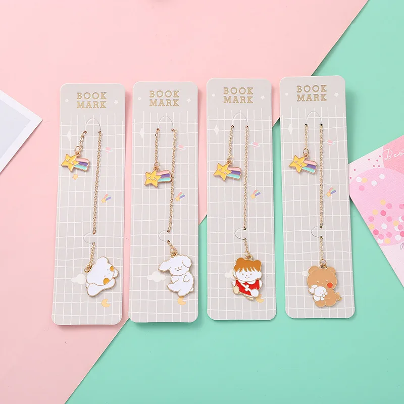 24 pcs/lot Creative Dog Pendant Bookmark Cute Book Marks Paper Clip School Office Supplies wholesale