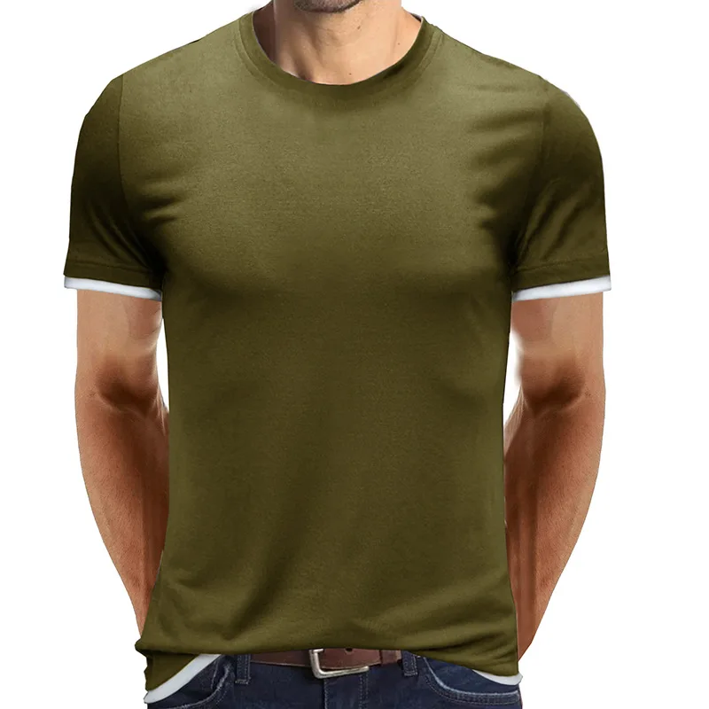 Mode-Design Slim Fit Solide T-Shirts Männlichen Tops Tees Kurzarm T Shirt Für Männer 2023 Sommer Männer T-shirt Rundhals MY687