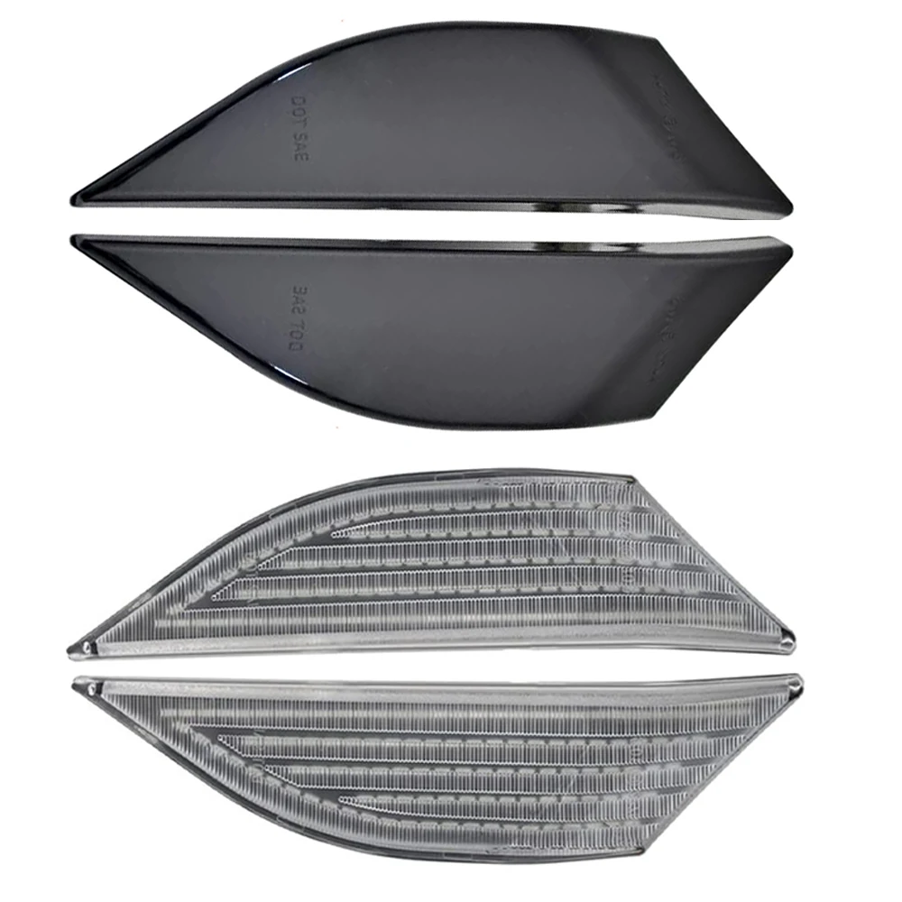 

2pcs Car LED Running Water Side Marker Lights Smoked Shell Yellow Light Four Row For 2012-2016 Porsche 991 Auto Led Lights