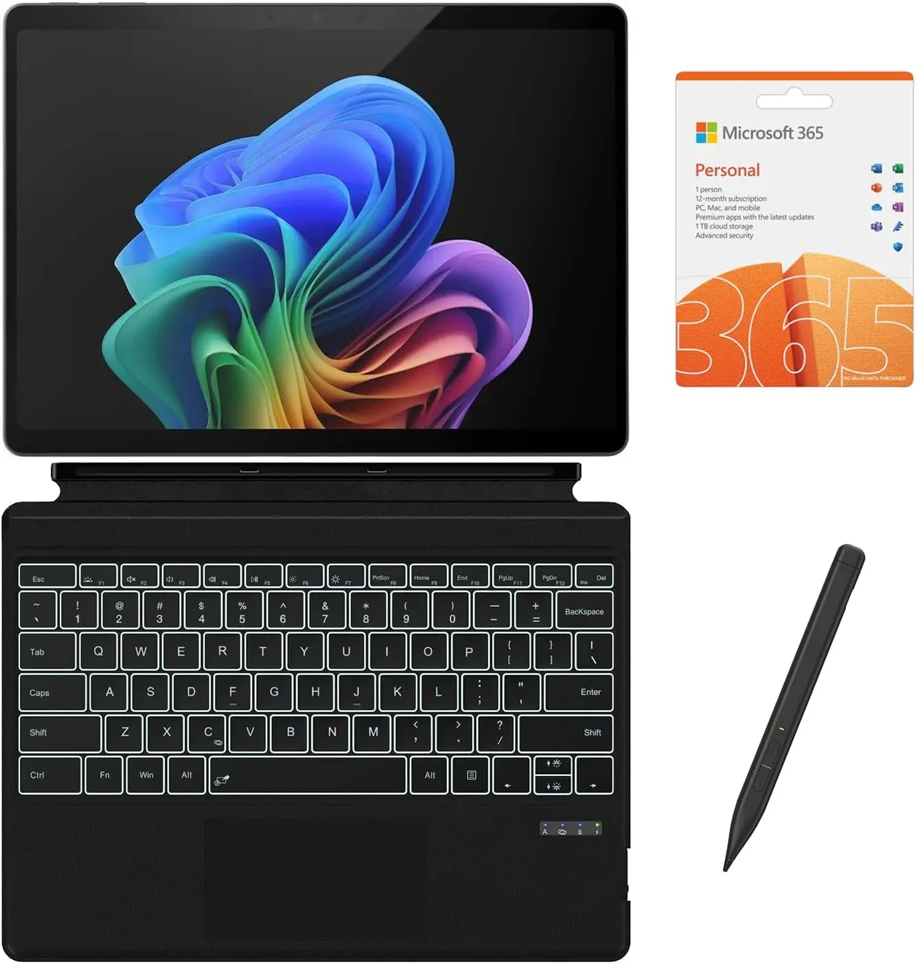 

Microsoft Surface Pro с 12-ядерным процессором Snapdragon 45, NPU, 16 ГБ ОЗУ, 2 ТБ SSD, клавиатурой с подсветкой, стилусом, MS 365