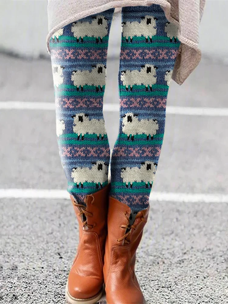 

2025 Women's Leggings Cozy Leggings Fashion Streetwear Basic Pants Christmas Graphic Snowflake Printing Fleece Thermal Warm