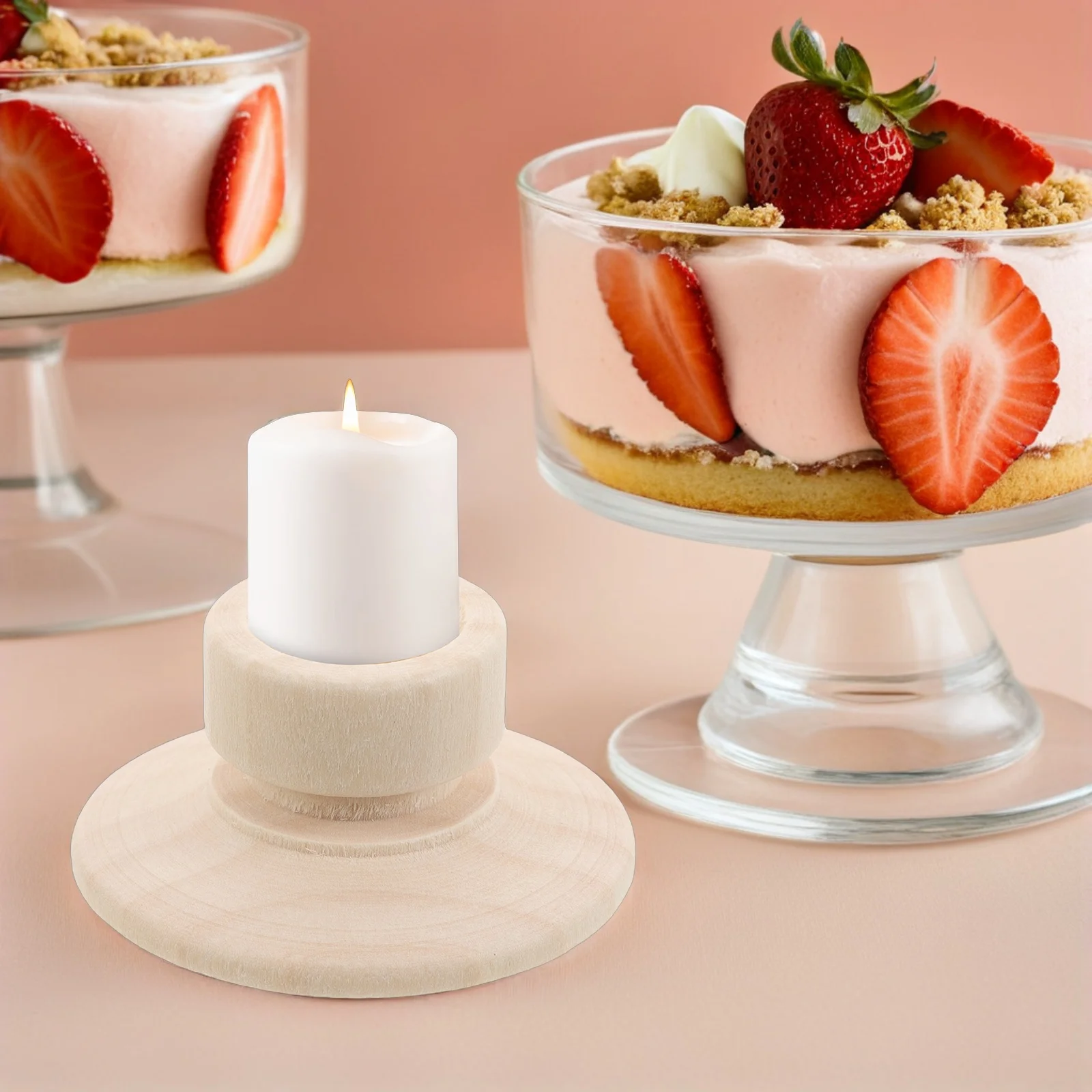 

10 шт., ручная роспись, деревянные подставки, незавершенный подсвечник с отверстием 22 мм, натуральный деревенский подсвечник для свадьбы, домашнего декора, держатель для чайной свечи