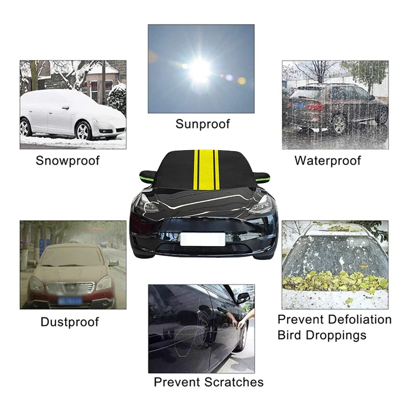 Auto-Windschutzscheiben-Spiegelabdeckung Sonnenschutz Winter Schnee Eis Regen Staub Frostschutz Aluminiumfolie Universal – Detail 6