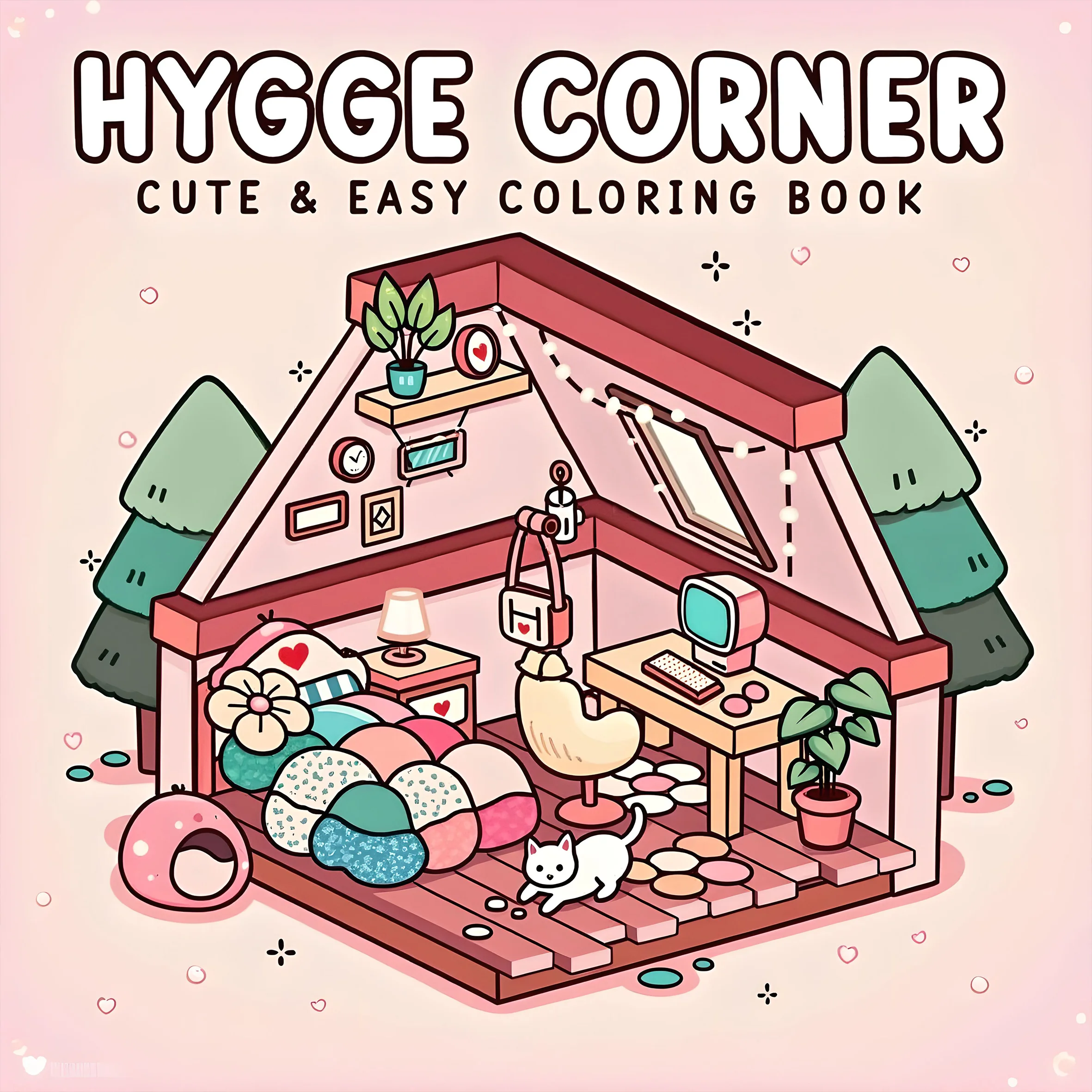 HYGGE CORNER : Coloring Book for Adults Featuring Cute Cozy Daily Activities for Relaxation (Cozy Spaces Coloring)