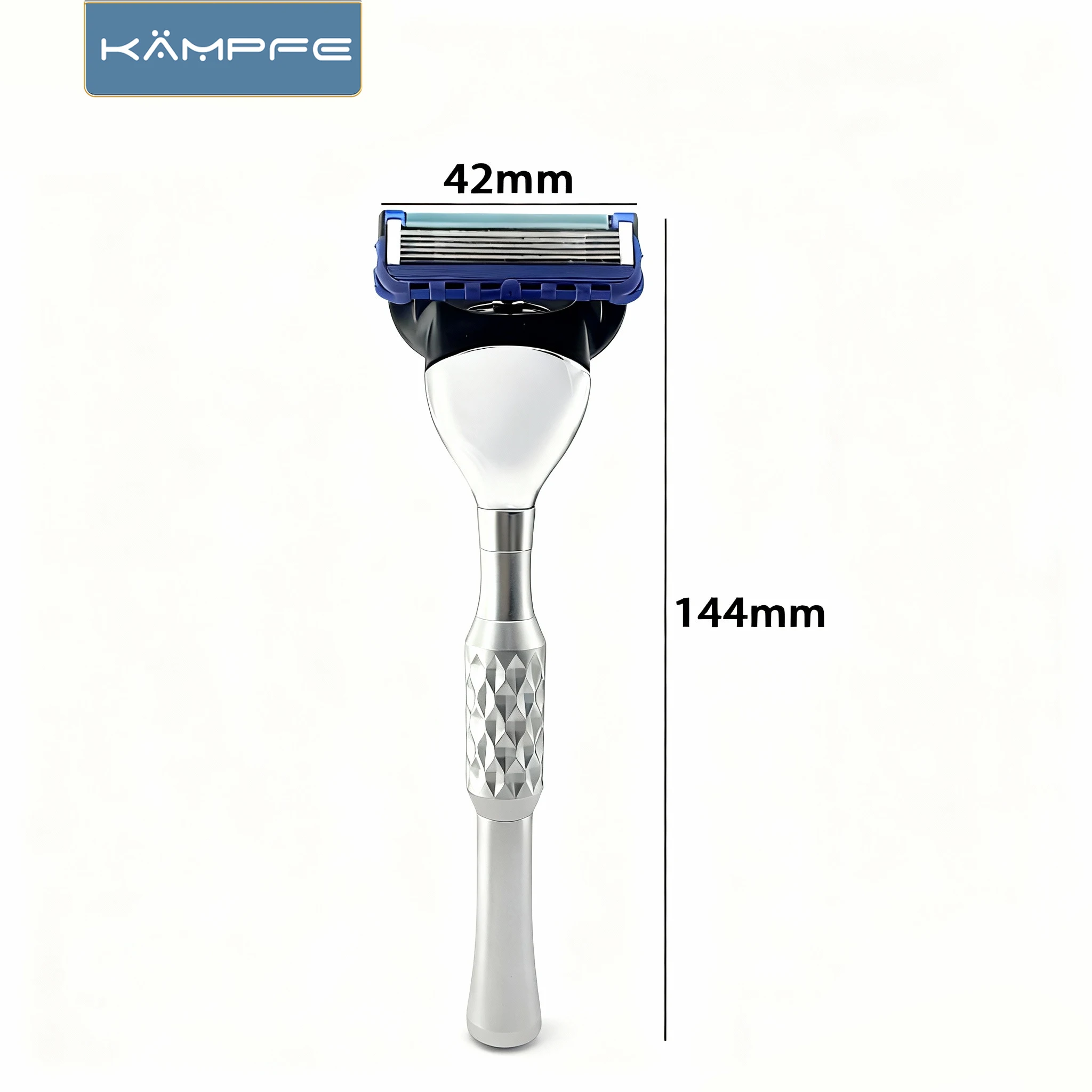 

Мужская бритва Kampfe Manual Aluminum с 5 лезвиями, безопасная, с нескользящей ручкой, триммер для бороды