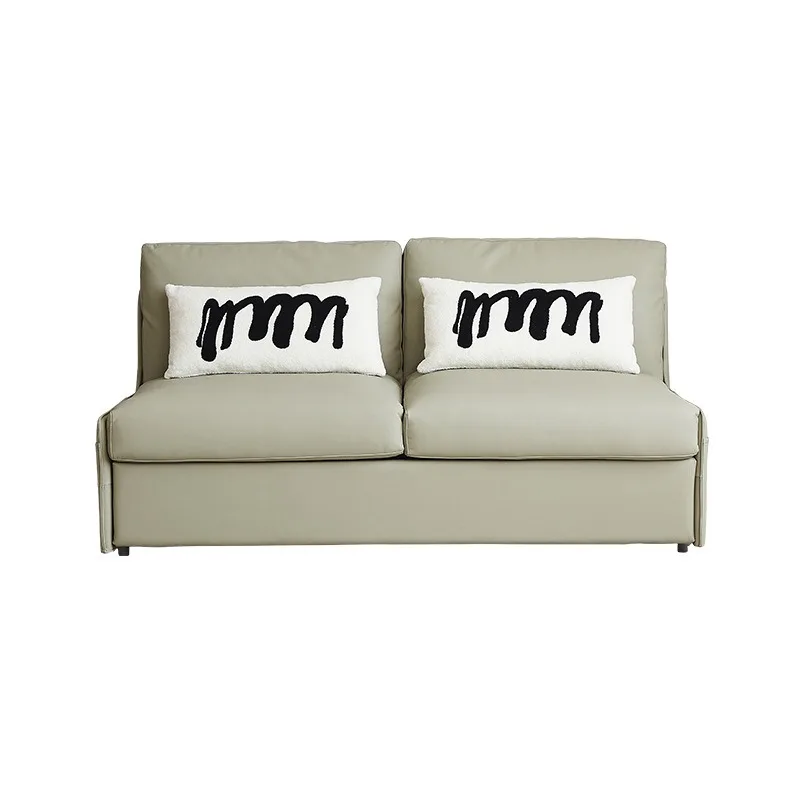 Leather Flip Sofa Bed with Mattress for Small Living Rooms Foldable Convertible Couch for 2025 New Model