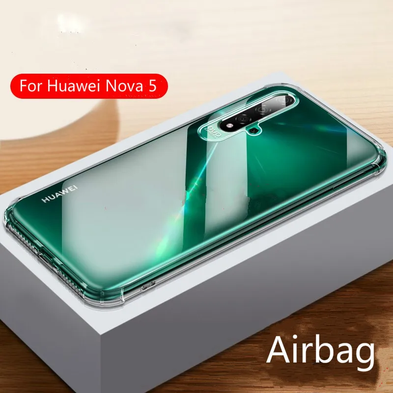 Soft Silicone Shockproof Phone Case For Huawei Nova 3 3e 3i 4 4e 5 5Z 5I  6 7 Pro SE 7i AirBag Anti Knock Transparent Back Cover view 5