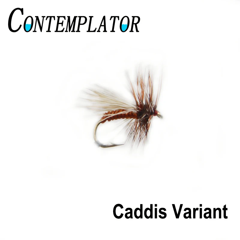 5 pièces 12 #   Caddis variante de truite mouches imitant efficacement l'aile de cheveux d'élan Caddis adulte pêche à la mouche sèche et lourde dans l'eau lisse