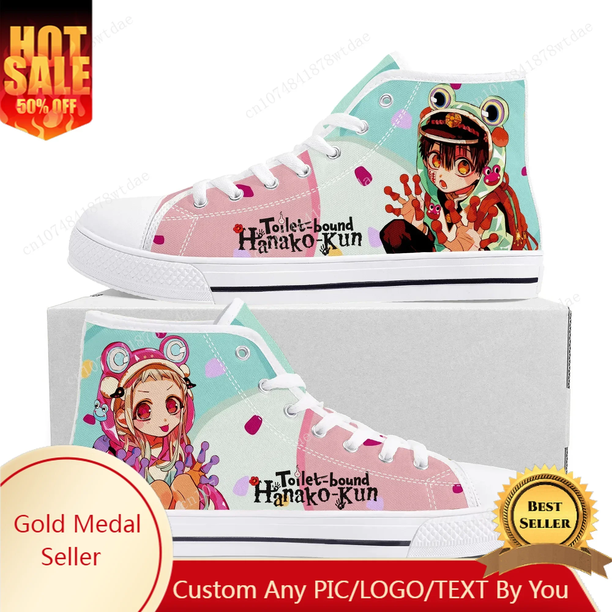 Toilet Bound Hanako Kun High Top Sneakers Mens Womens Teenager High Quality Canvas Sneaker Comics Manga Couple Customized Shoes