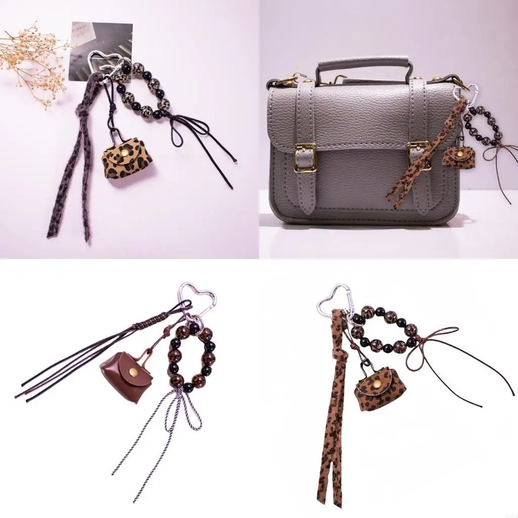 

Fashionable Mini Leopard Print Purse With Braided Keychain Bag Pendant Casual Bags Charm For Purs And Travel Accessories 547A