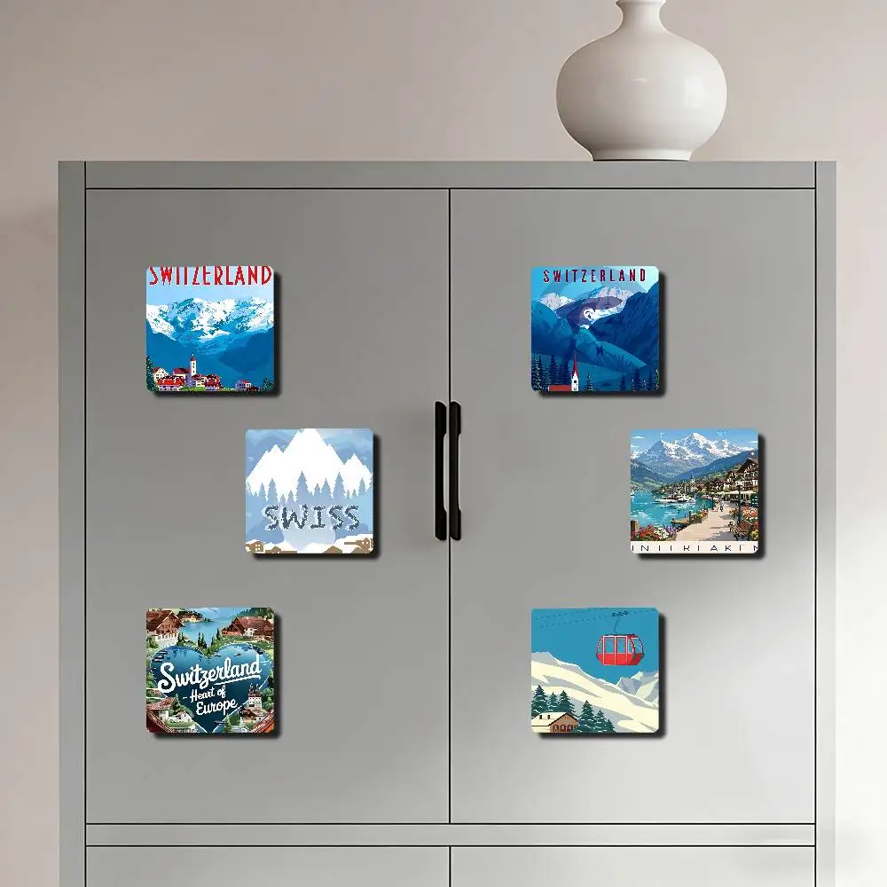 Switzerland Graphic Refrigerator Magnet Personalized Creative Magnetic Stickers With Magnets